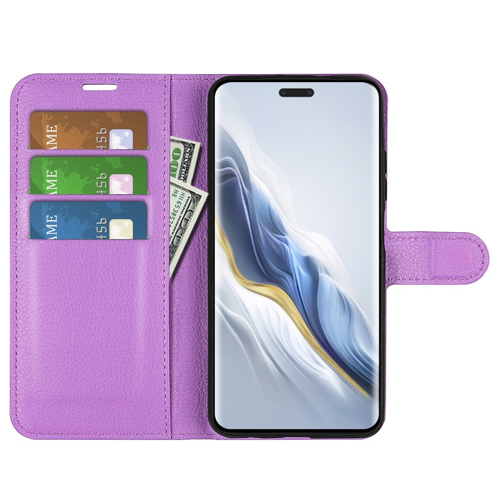 Litchi könyv tok a Honor Magic 6 Pro 5G készülékhez - lila