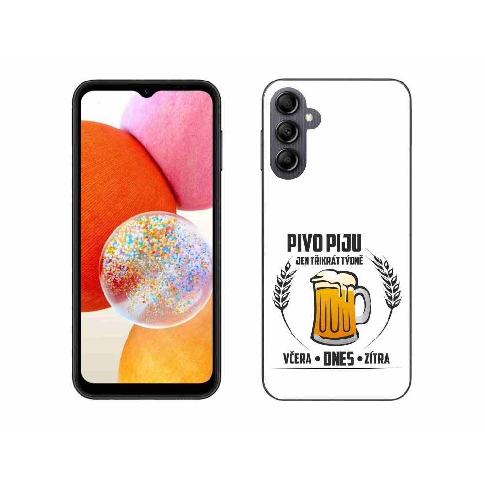 Gél borítás mmCase Samsung Galaxy A14 4G/5G - sör motívum fehér háttérrel
