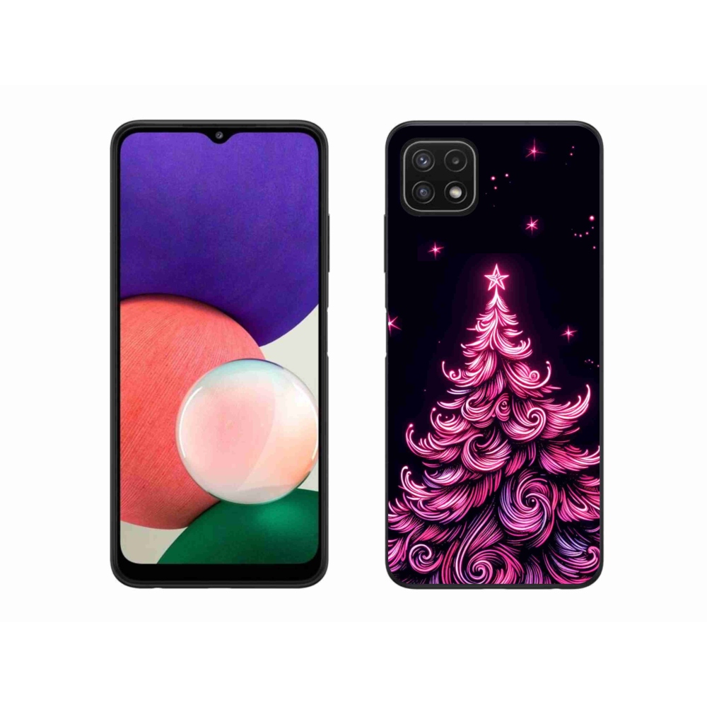 Gél borítás mmCase Samsung Galaxy A22 5G - neon karácsonyfa 2