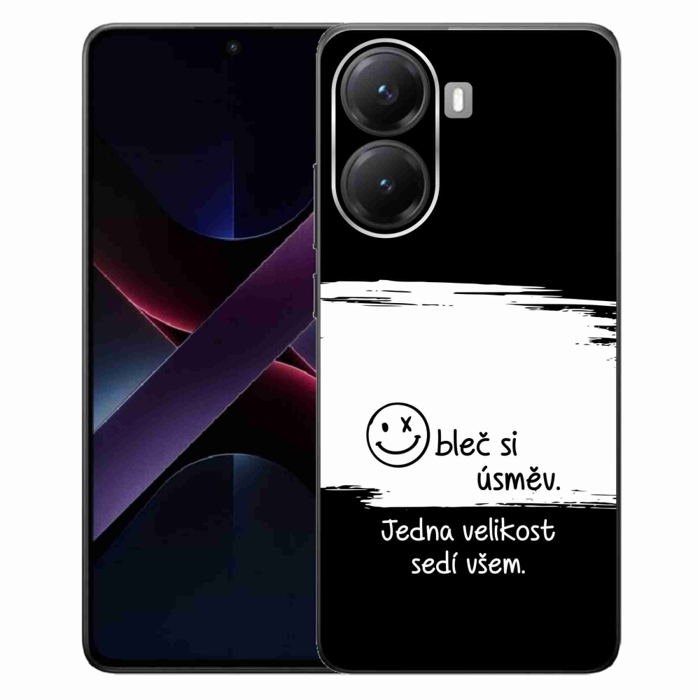 Gél borító mmCase a Xiaomi Poco X7 Pro 5G számára - vicces szöveg 8 fekete és fehér háttérrel