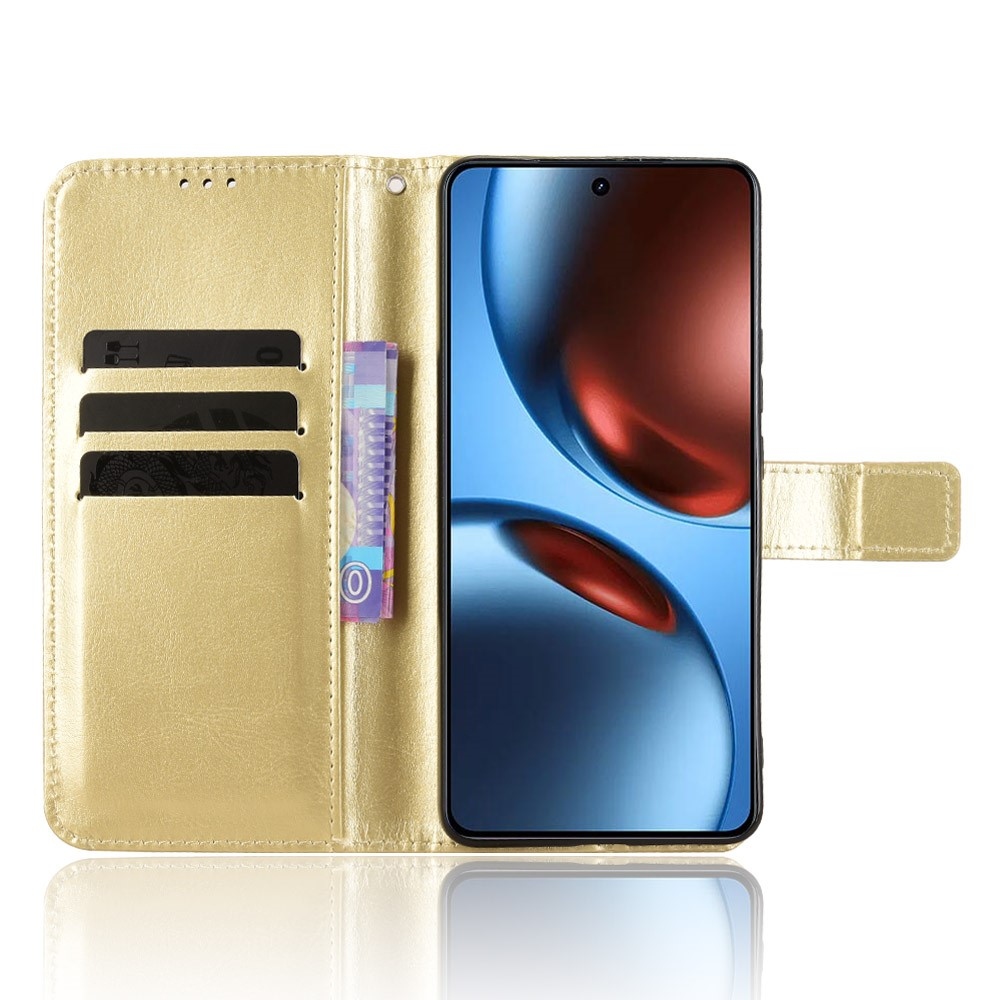 Őrült könyvtáska a Realme GT 7 5G számára - arany színben