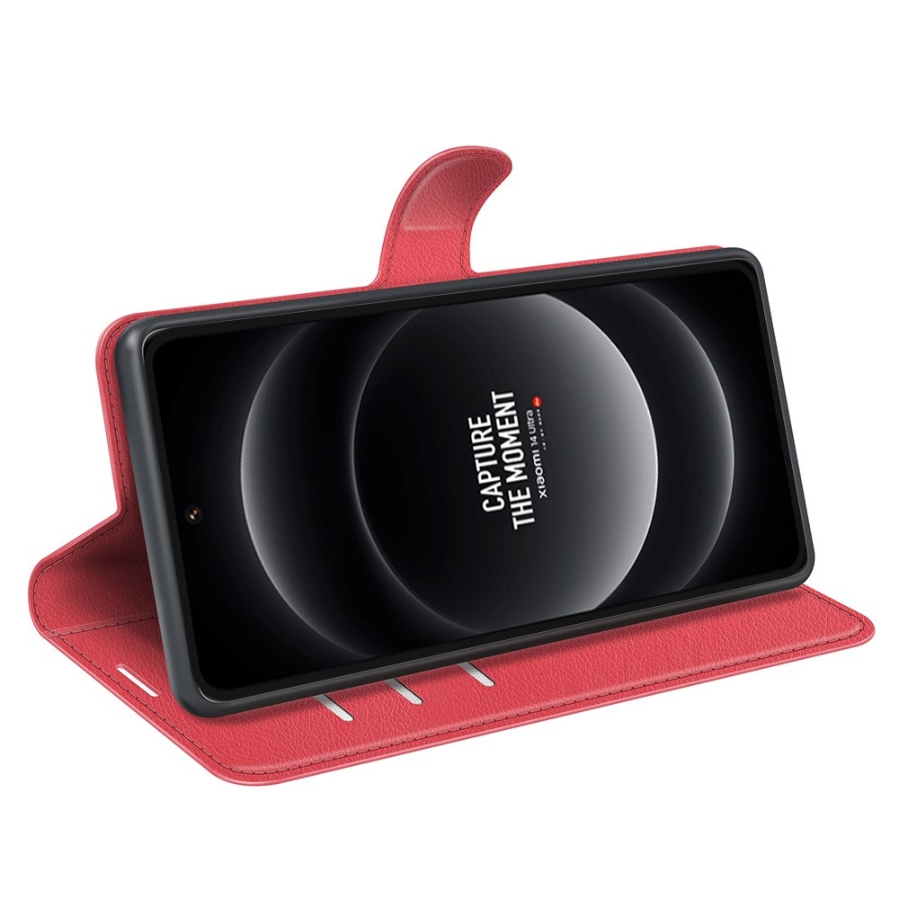 Litchi könyv tok a Xiaomi 14 Ultra-hoz - piros