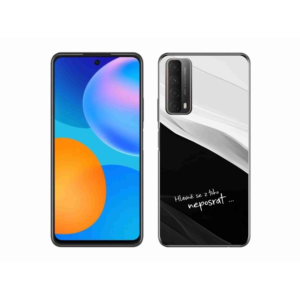 Gél borító mmCase a Huawei P Smart (2021) - vicces szöveg 13 fekete-fehér háttérrel