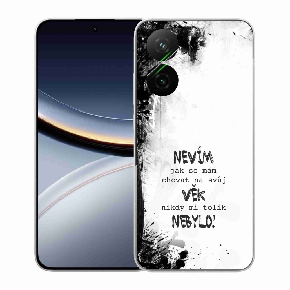 Gél borító mmCase a Xiaomi Poco F7 5G-hez - vicces szöveg 14 fehér háttér