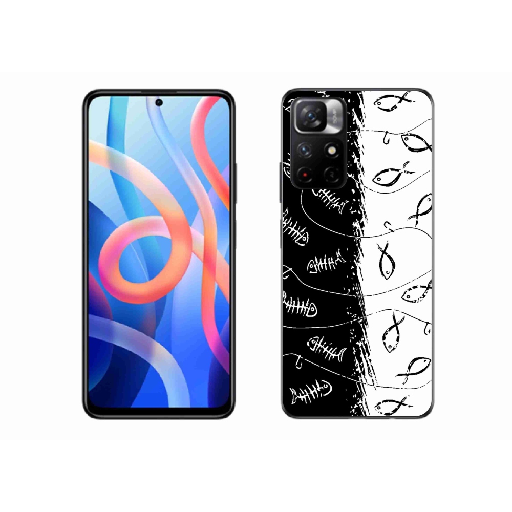Gél borító mmCase a Xiaomi Redmi Note 11S 5G számára - csontvázak és halak