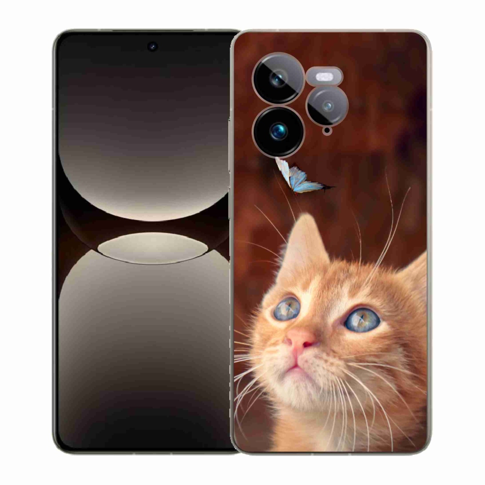 Gél borítás mmCase a Realme GT 7 Pro 5G számára - pillangó és cica