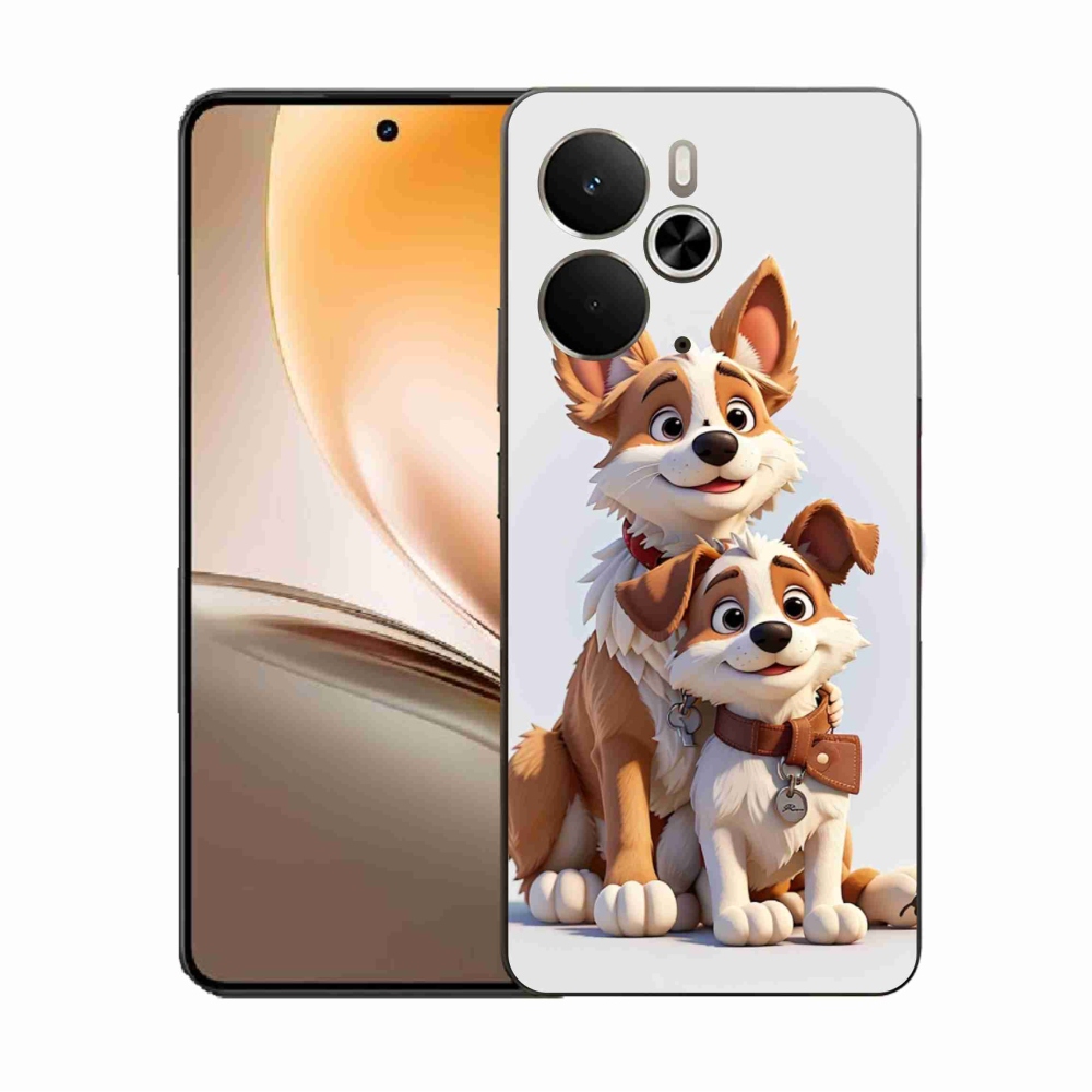 Gél borítás mmCase a Realme 14 5G/14T 5G számára - kutyák rajzolása