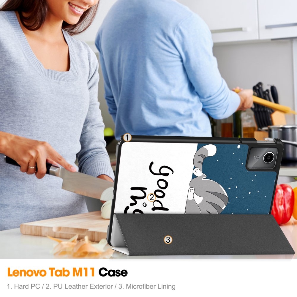 Nyomtatás intelligens záró tok Lenovo Tab M11/Tab K11 - macska