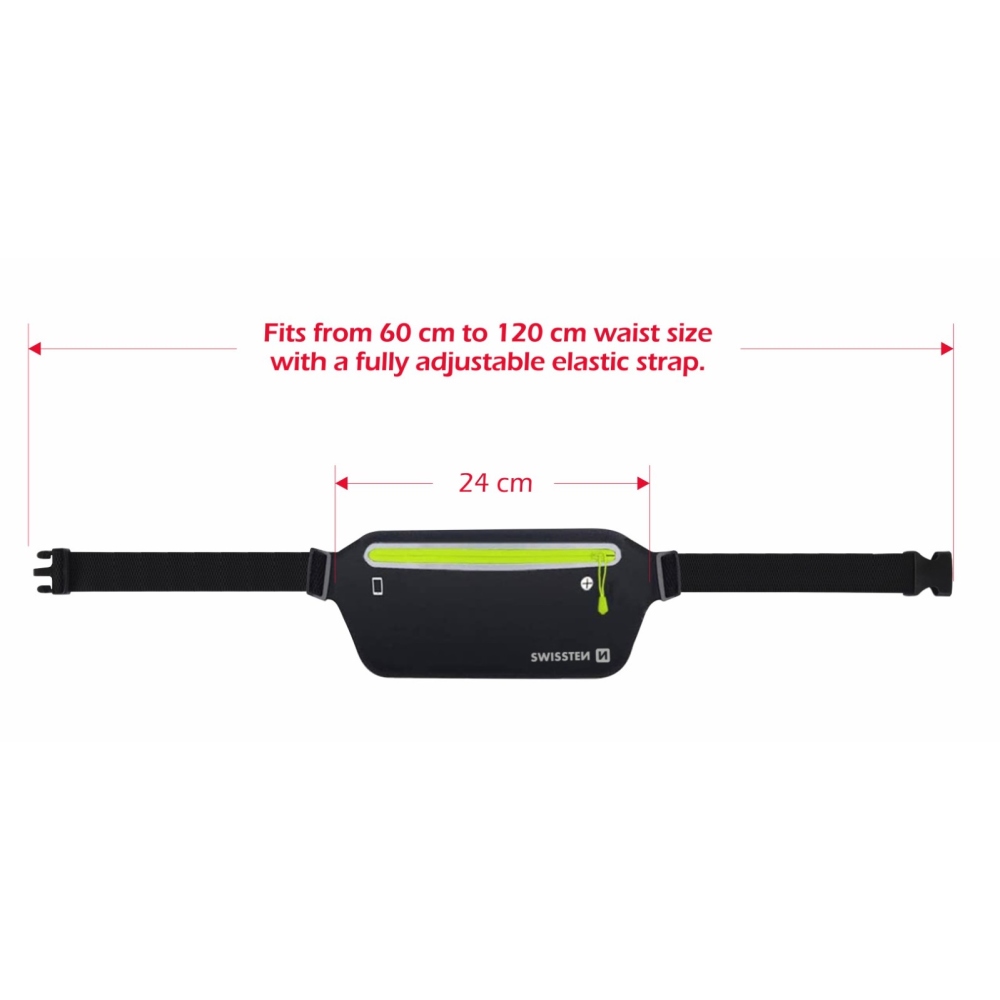 Swissten Fitness deréktáska - fekete/zöld