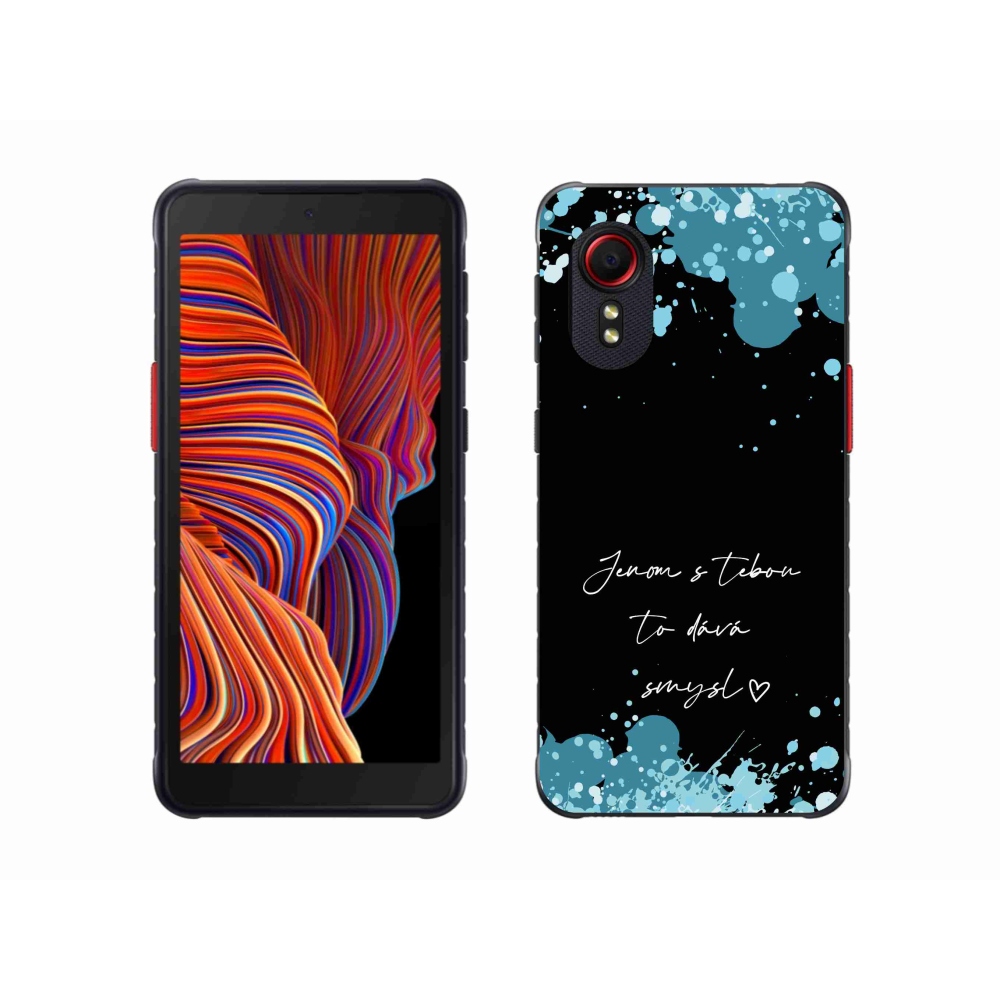 Gél borító mmCase Samsung Galaxy Xcover 5 készülékhez - szerelmes szöveg fekete háttérrel