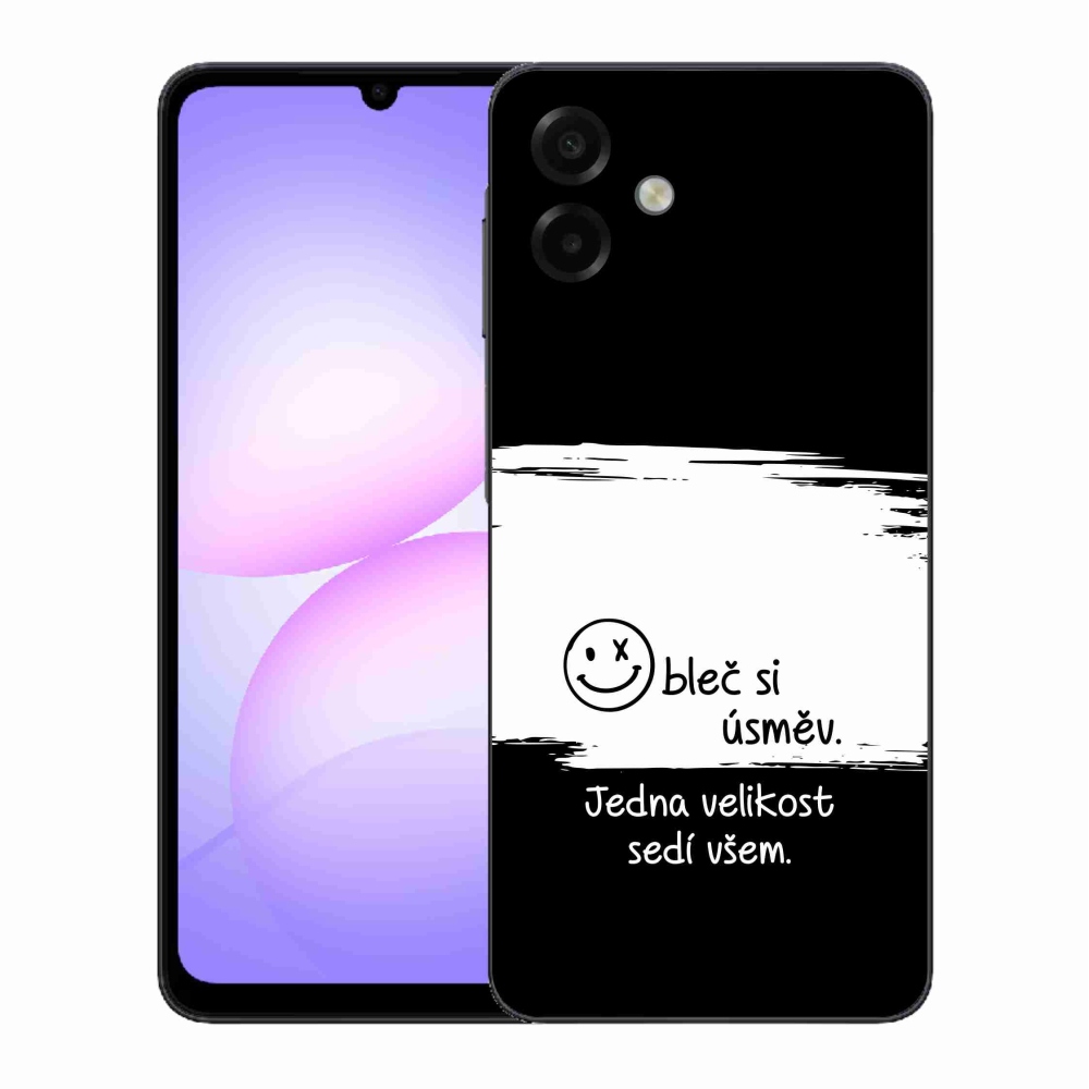 Gél borító mmCase Samsung Galaxy A07 4G - vicces szöveg 8 fekete-fehér háttérrel