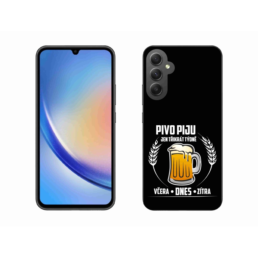 Gél borítás mmCase Samsung Galaxy A34 5G - sör motívum fekete háttérrel