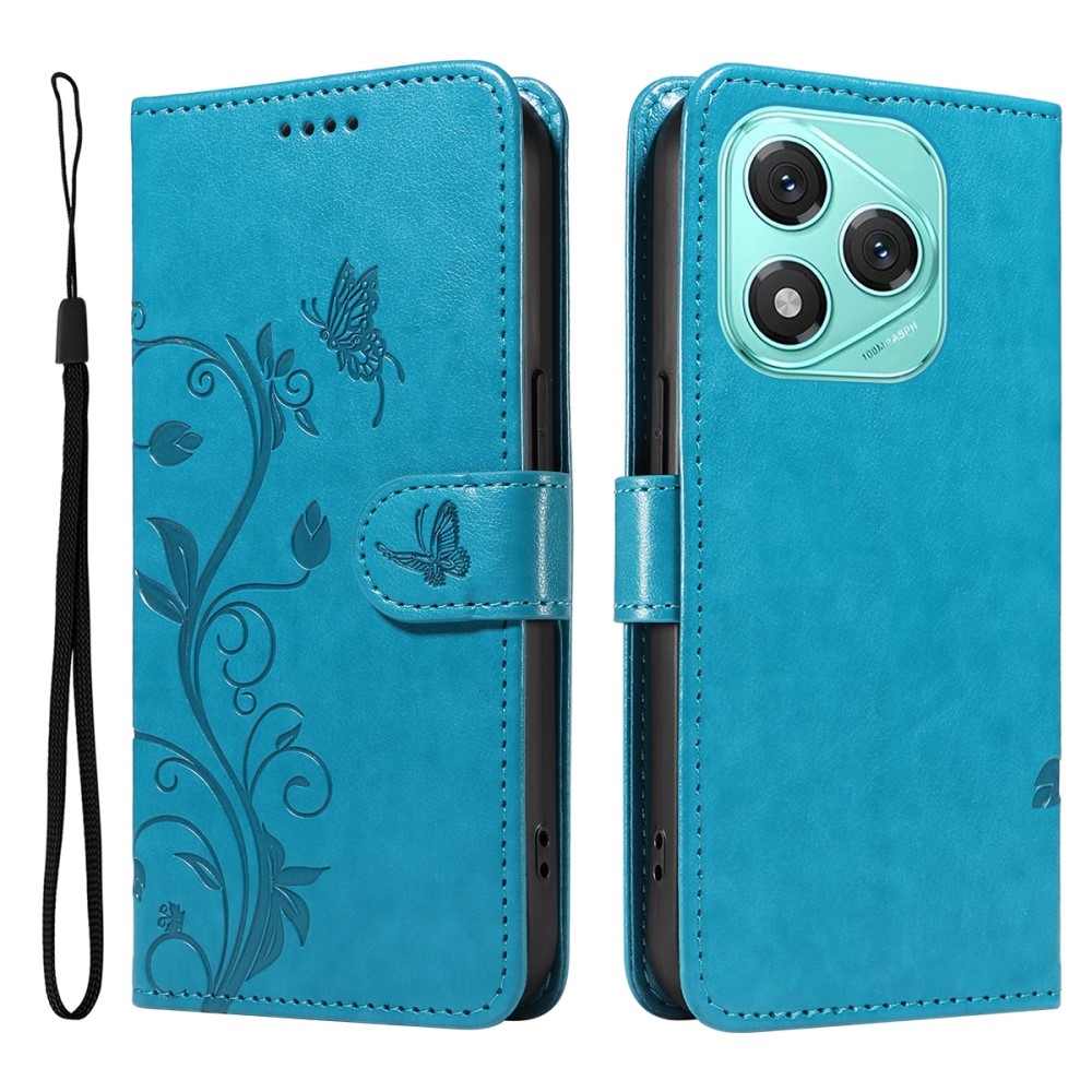 Virágok könyvtáska Honor 400 Lite-hoz - kék