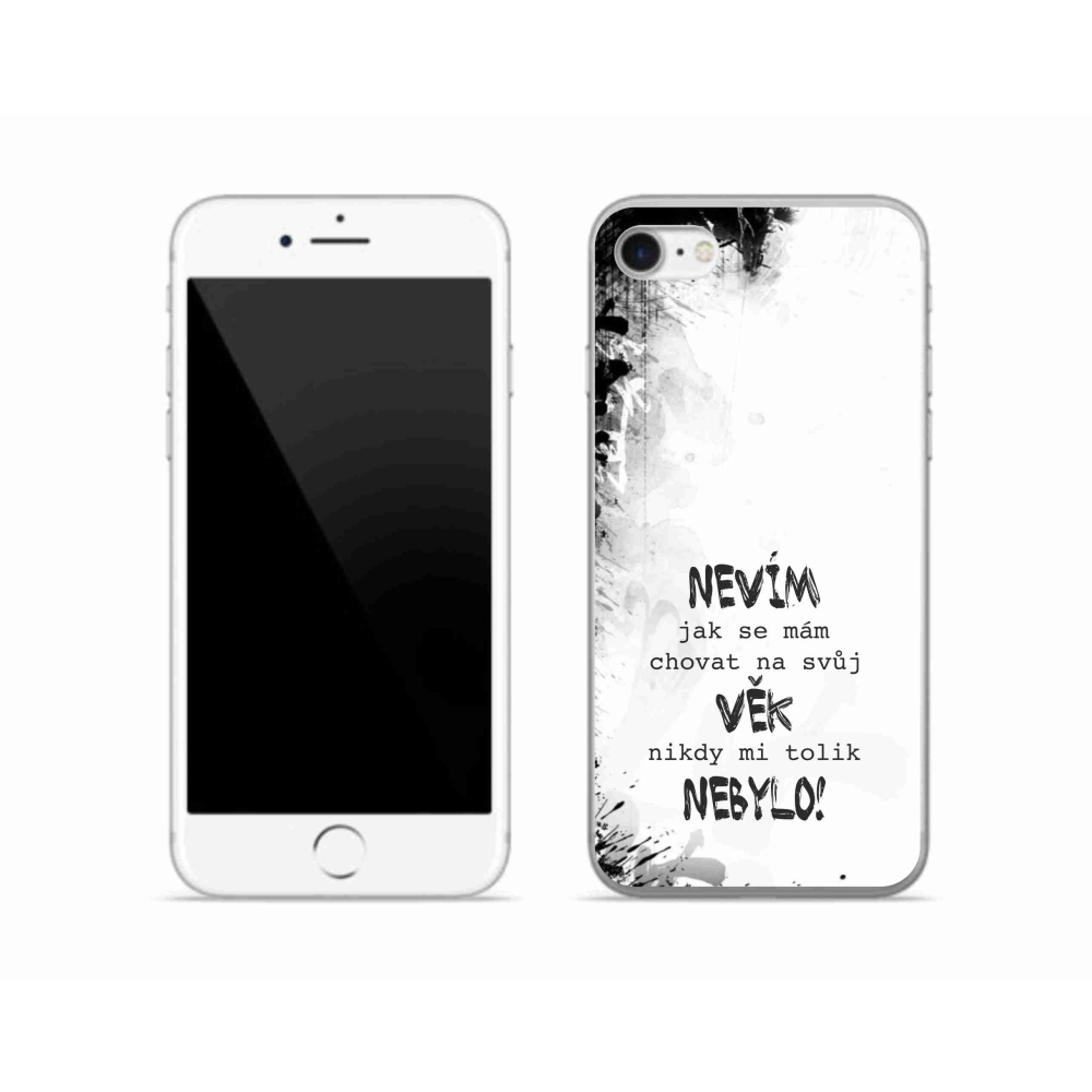 Zselés borító mmCase iPhone SE (2020) - vicces szöveg 14 fehér háttér