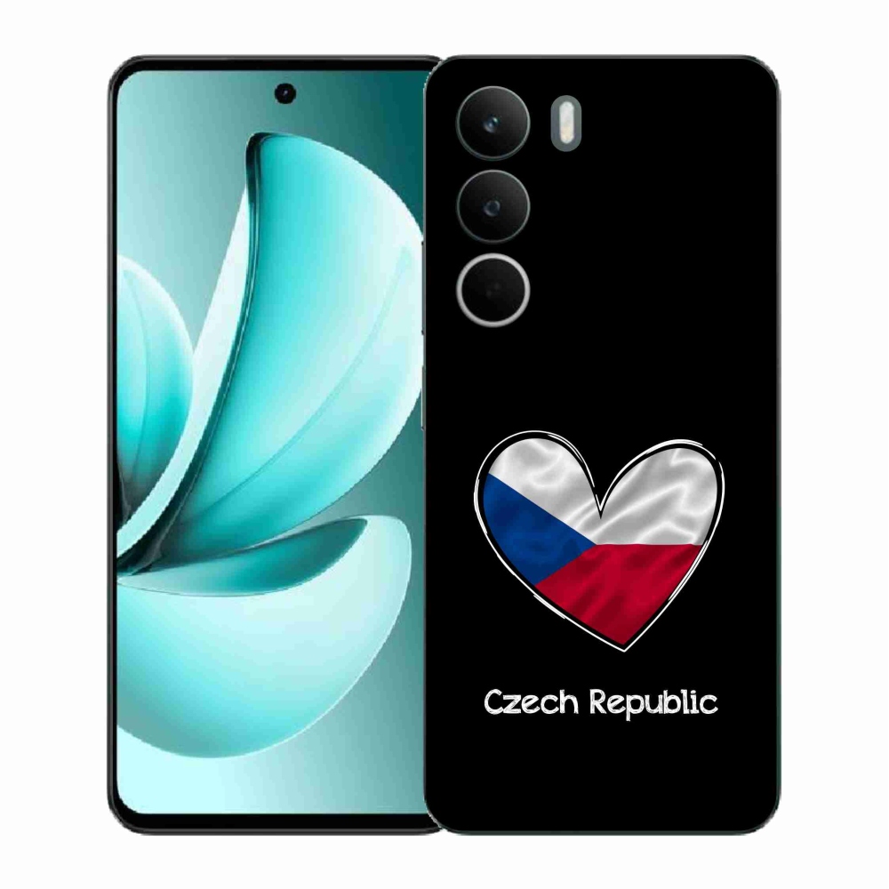 Zselés borító mmCase a Realme C71 készülékhez - zászlós szív fekete háttérrel