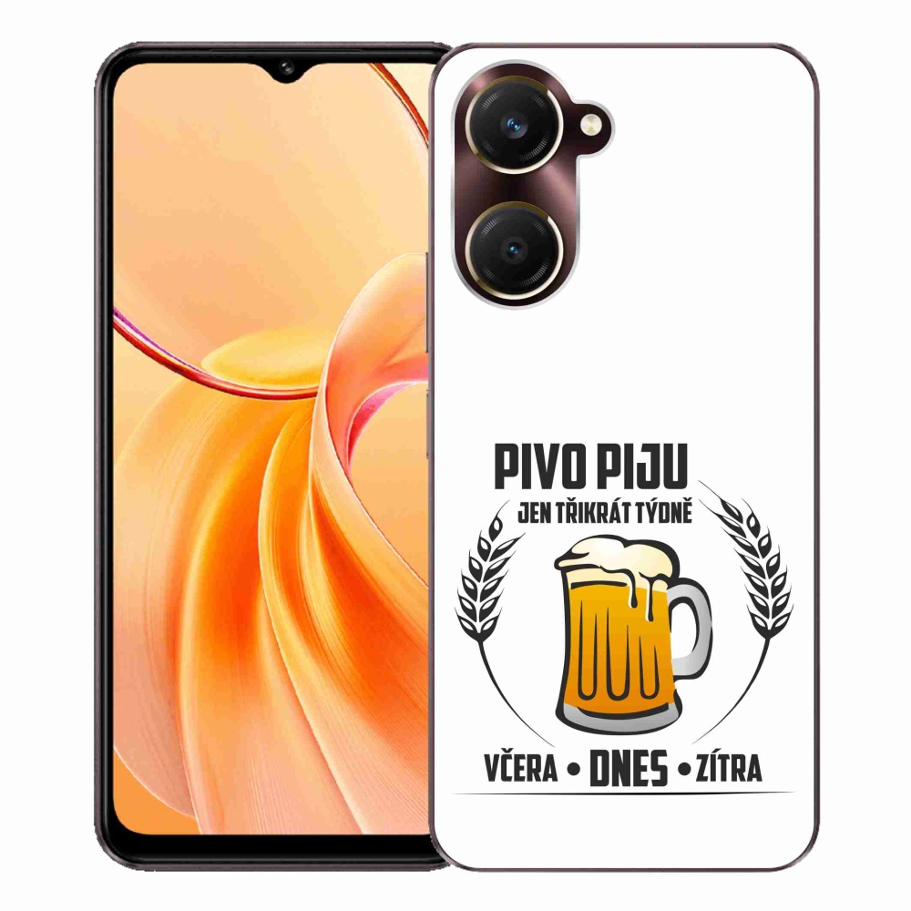 Gél borító mmCase a Vivo Y28s 5G készülékhez - sör motívum fehér háttérrel