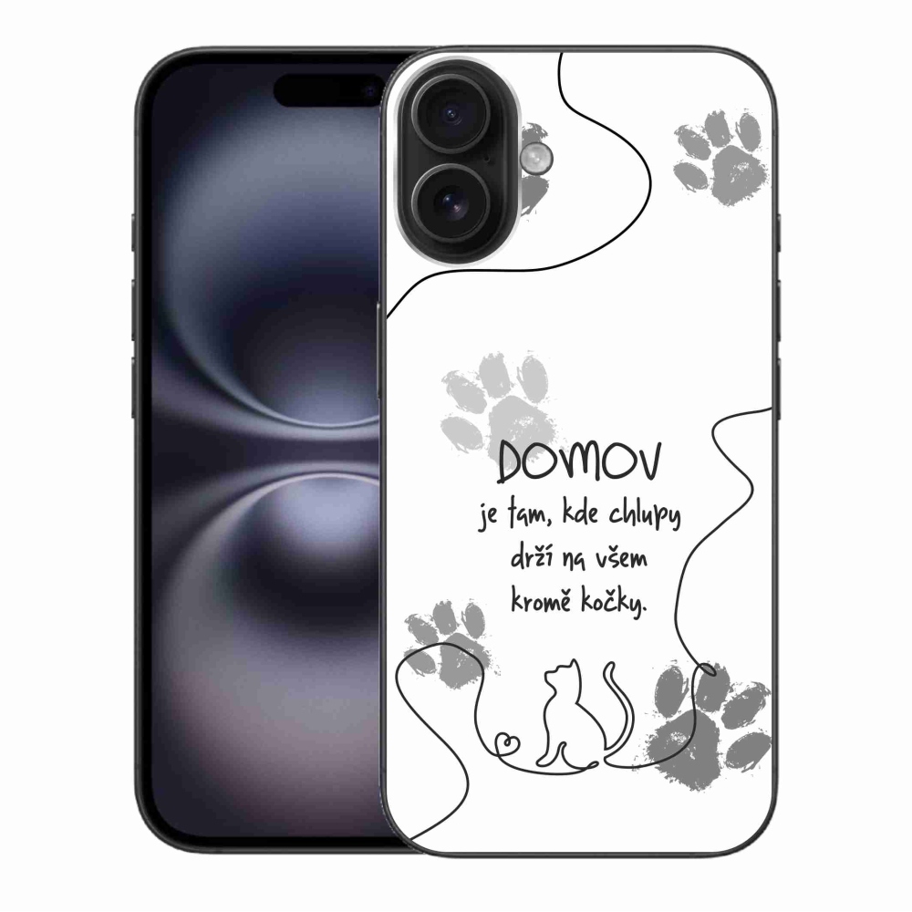 Gél borítás mmCase iPhone 16 Plus készülékhez - macska motívum fehér háttér