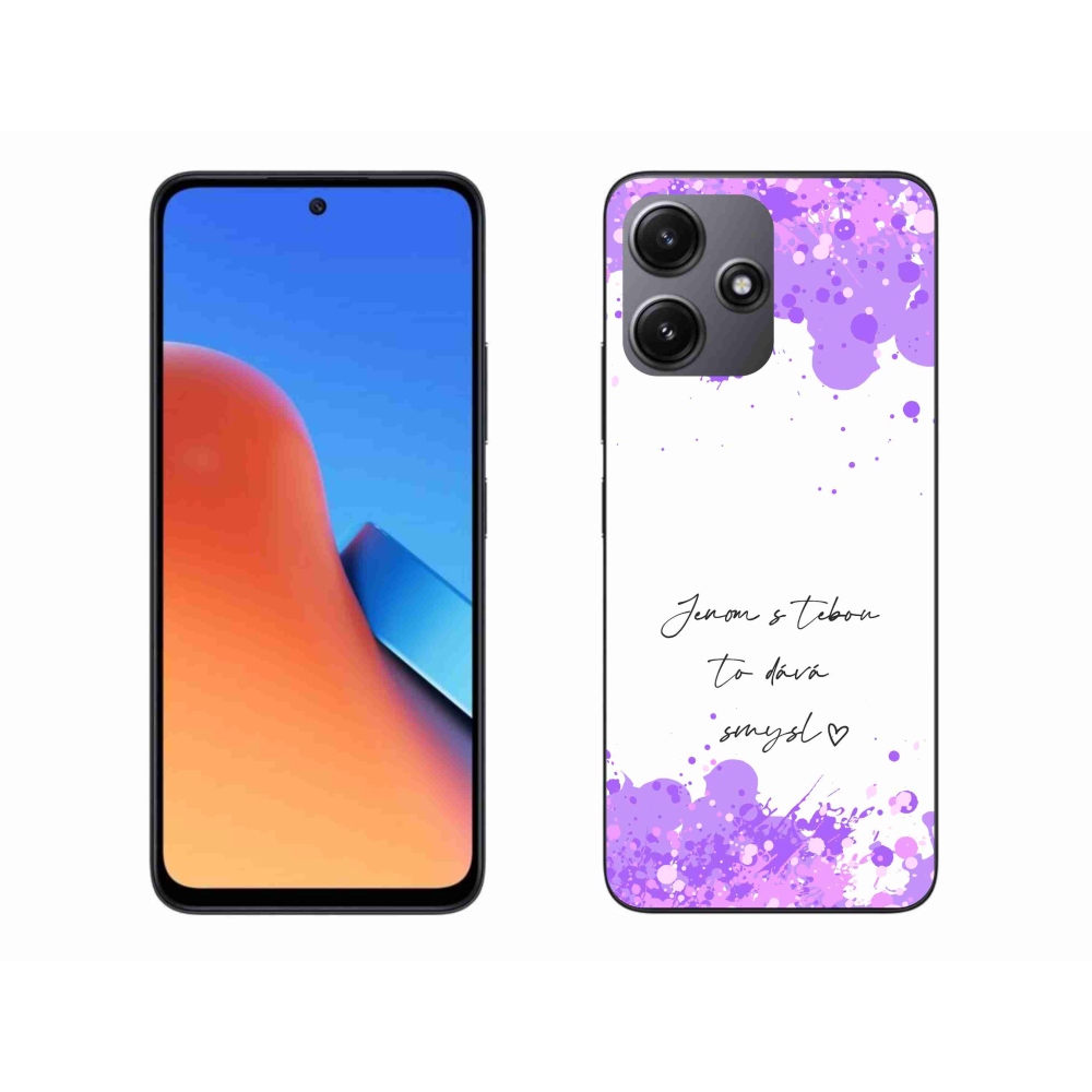 Gél borító mmCase a Xiaomi Redmi 12 5G-hez - szerelmes szöveg fehér háttérrel