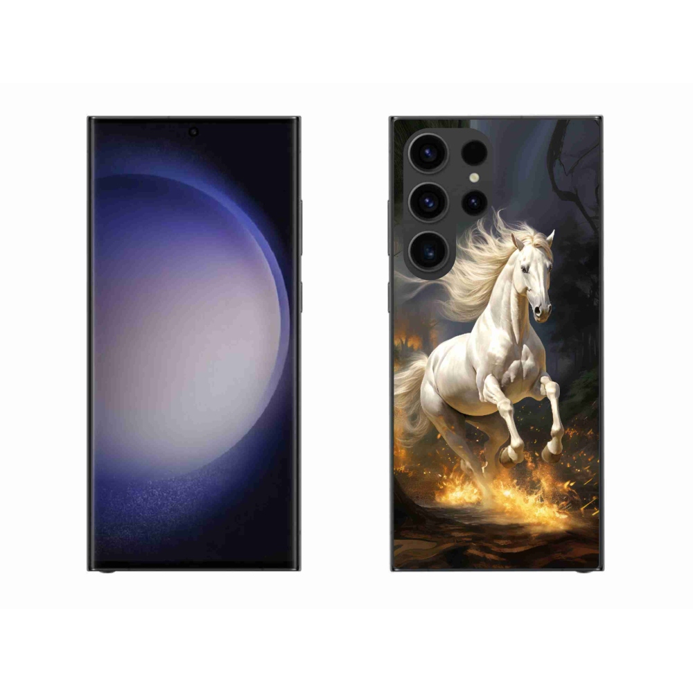 Gél védőhuzat mmCase Samsung Galaxy S23 Ultra 5G - fehér ló 2