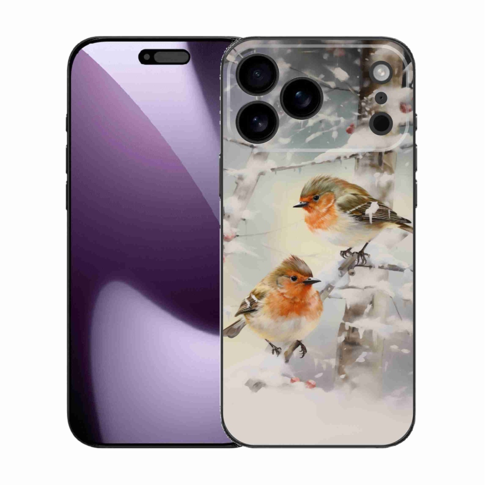 Zselés borítás mmCase iPhone 17 Pro Max készülékhez - madarak télen