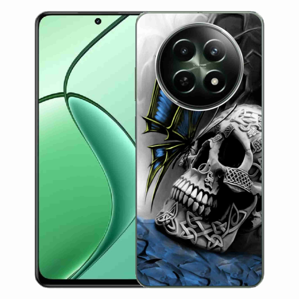 Zselés borítás mmCase a Realme 12 5G/12x 5G készülékhez - pillangó és koponya