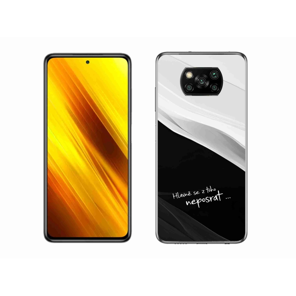 Gél borító mmCase a Xiaomi Poco X3 Pro számára - vicces szöveg 13 fekete és fehér háttérrel