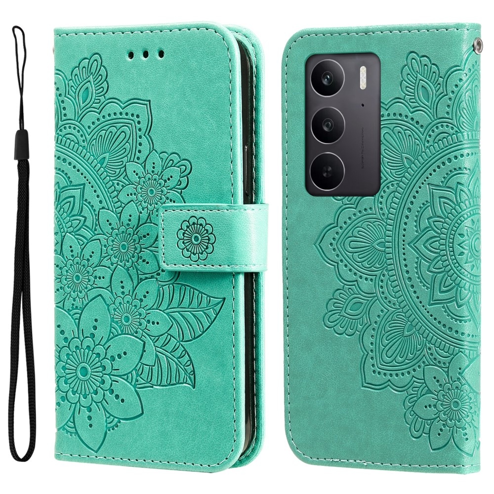 Mandala könyvtáska a Realme C75 készülékhez - teal színű