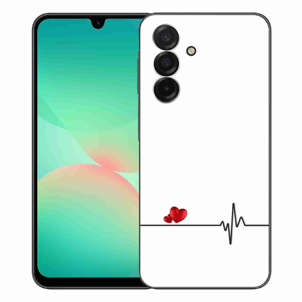 Gél borító mmCase Samsung Galaxy A26 5G - szív és szívverés fehér háttérrel
