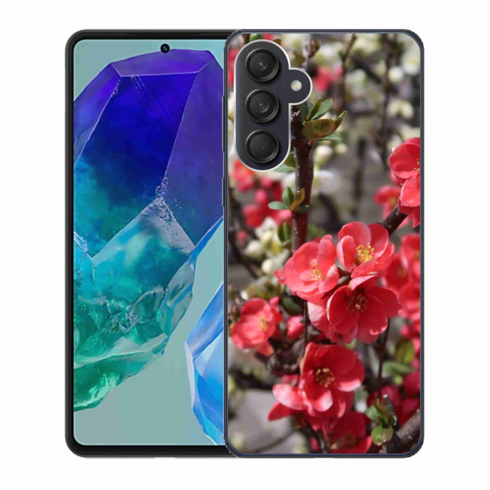 Gél védőhuzat mmCase Samsung Galaxy M55 5G - piros virágok