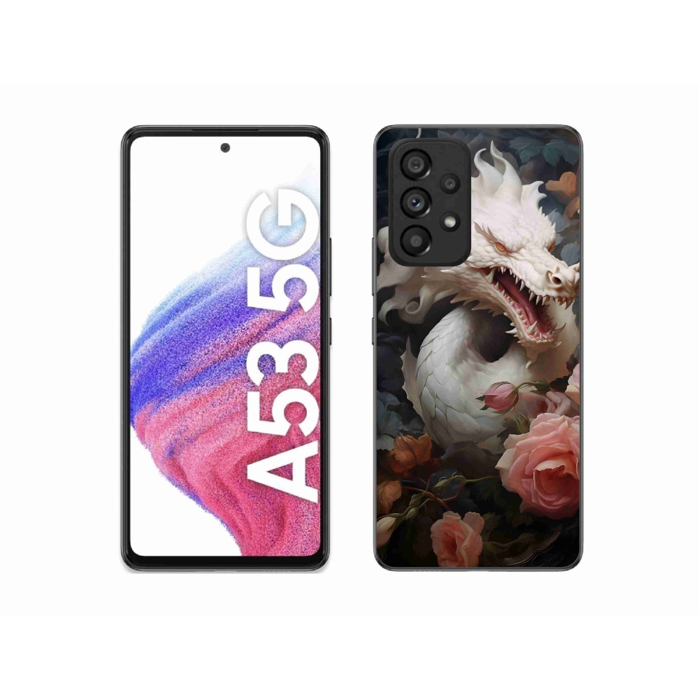Gél védőhuzat mmCase Samsung Galaxy A53 5G - fehér sárkányhoz