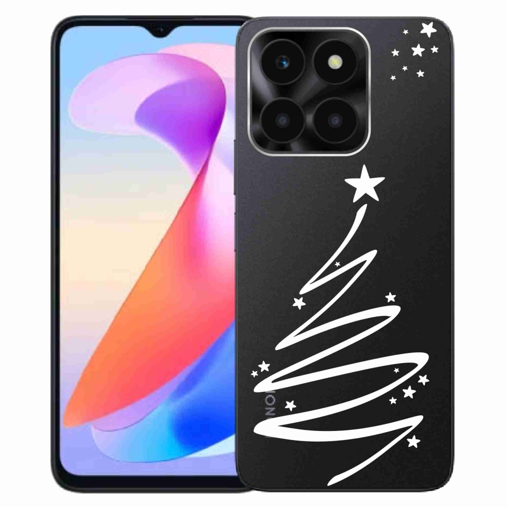 Zselés borító mmCase a Honor X6a számára - fehér fa átlátszó háttéren