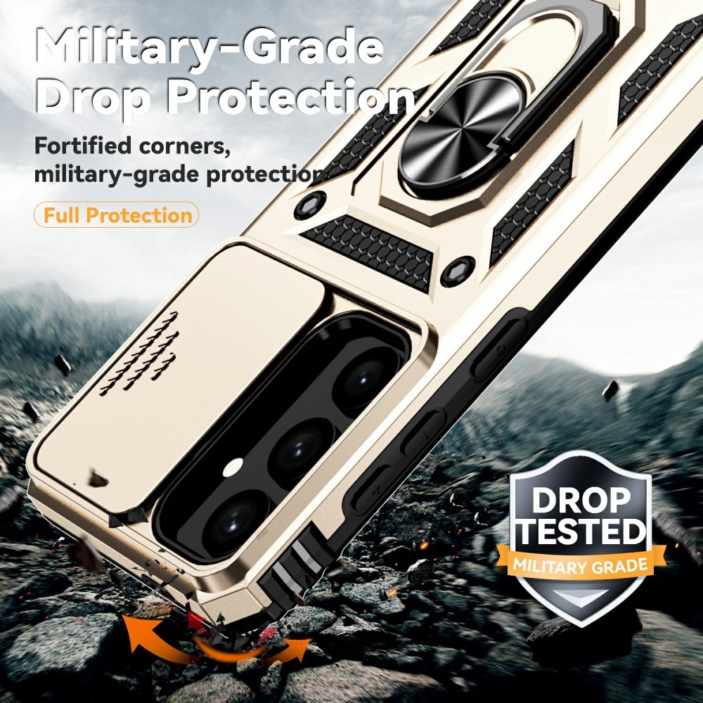 Gyűrűálló borítás Samsung Galaxy S25+ készülékhez - arany színű