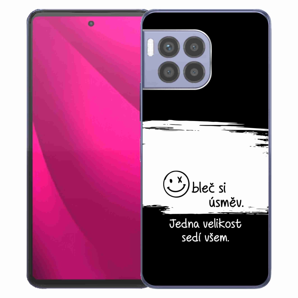 Gél borító mmCase a T-Mobile T Phone 2 Pro készülékhez - vicces szöveg 8 fekete-fehér háttérrel