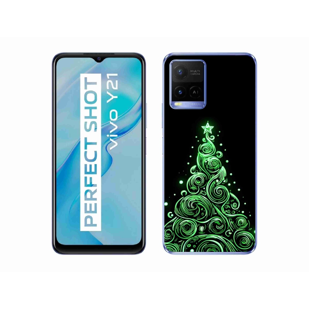 Gél borítás mmCase a Vivo Y21/Y21s/Y33s készülékhez - neon karácsonyfa 3