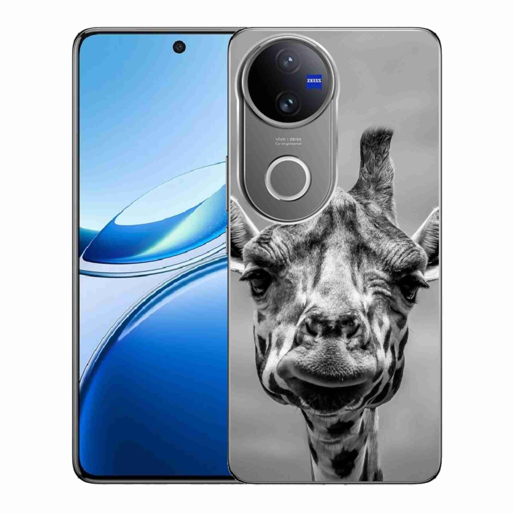 Gél borítás mmCase a Vivo V50 5G készülékre - fekete-fehér zsiráf