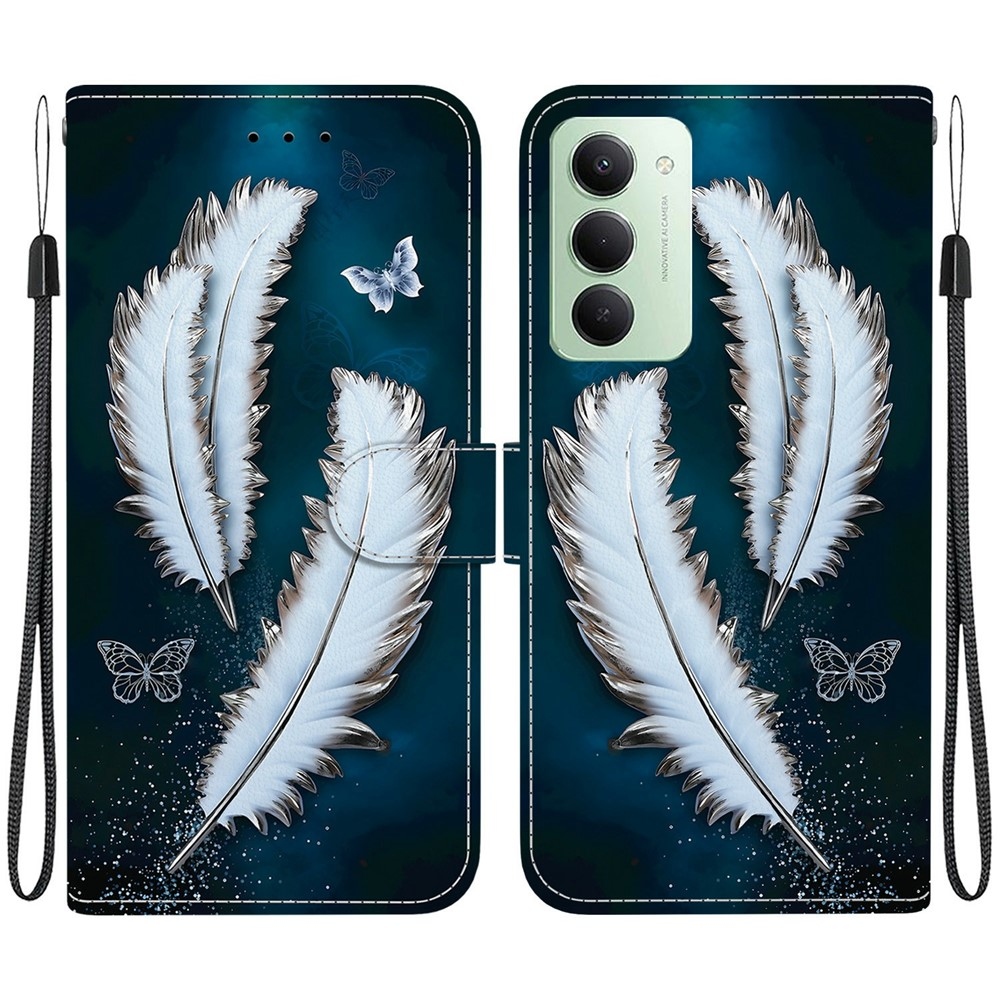 Sokoldalú könyvtáska Xiaomi Redmi 15 4G (171mm) - fehér tollakkal