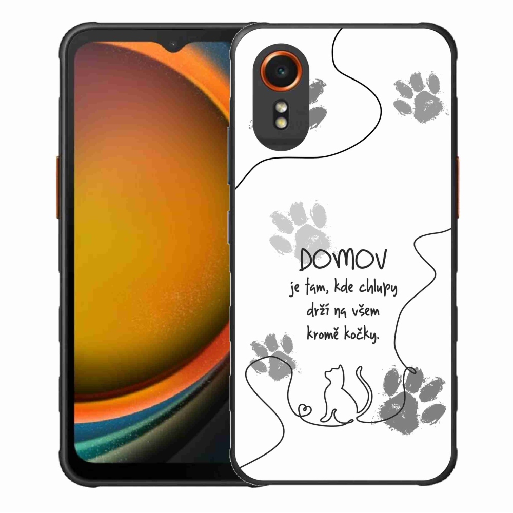 Gél borító mmCase Samsung Galaxy Xcover 7 készülékhez - macska motívum fehér háttérrel