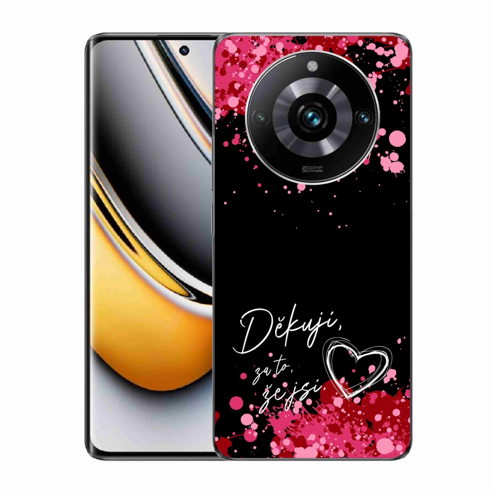 Gél borítás mmCase a Realme 11 Pro/11 Pro+ készülékhez - text in love 2 fekete háttérrel