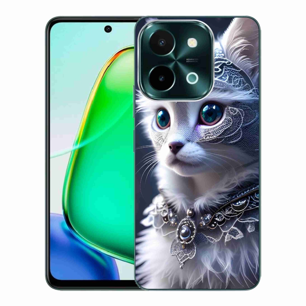 Zselés borítás mmCase a Vivo Y28-hoz - fehér macska