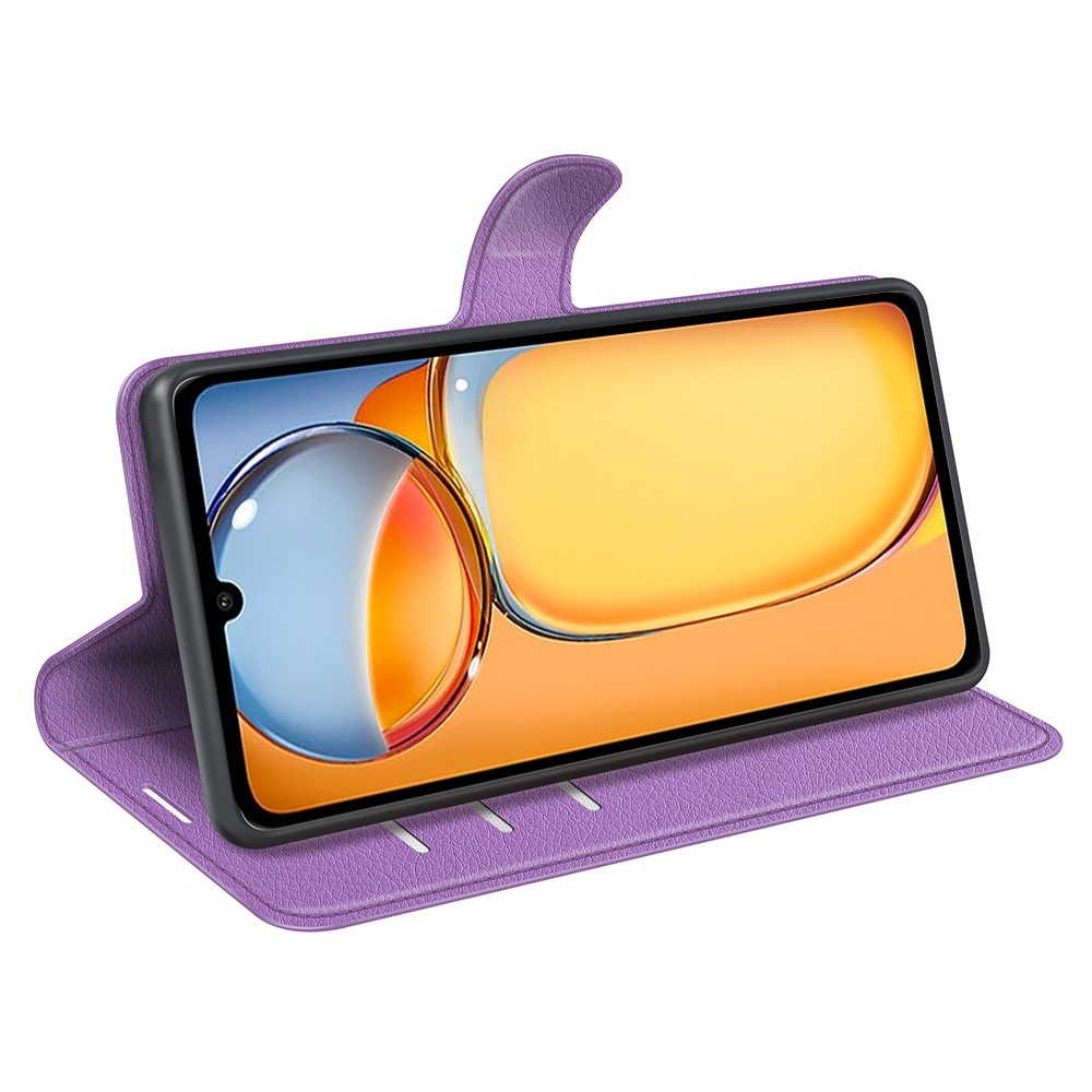 Litchi könyv tok Xiaomi Poco C65/Redmi 13C - lila