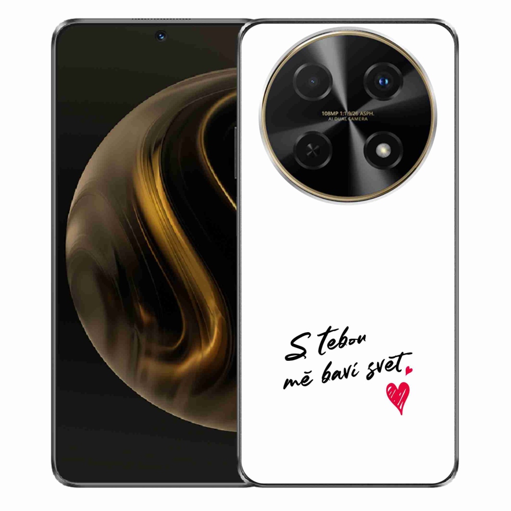 Gél borító mmCase a Huawei Nova 12i készülékhez - szerelmes szöveg 1 fehér háttér