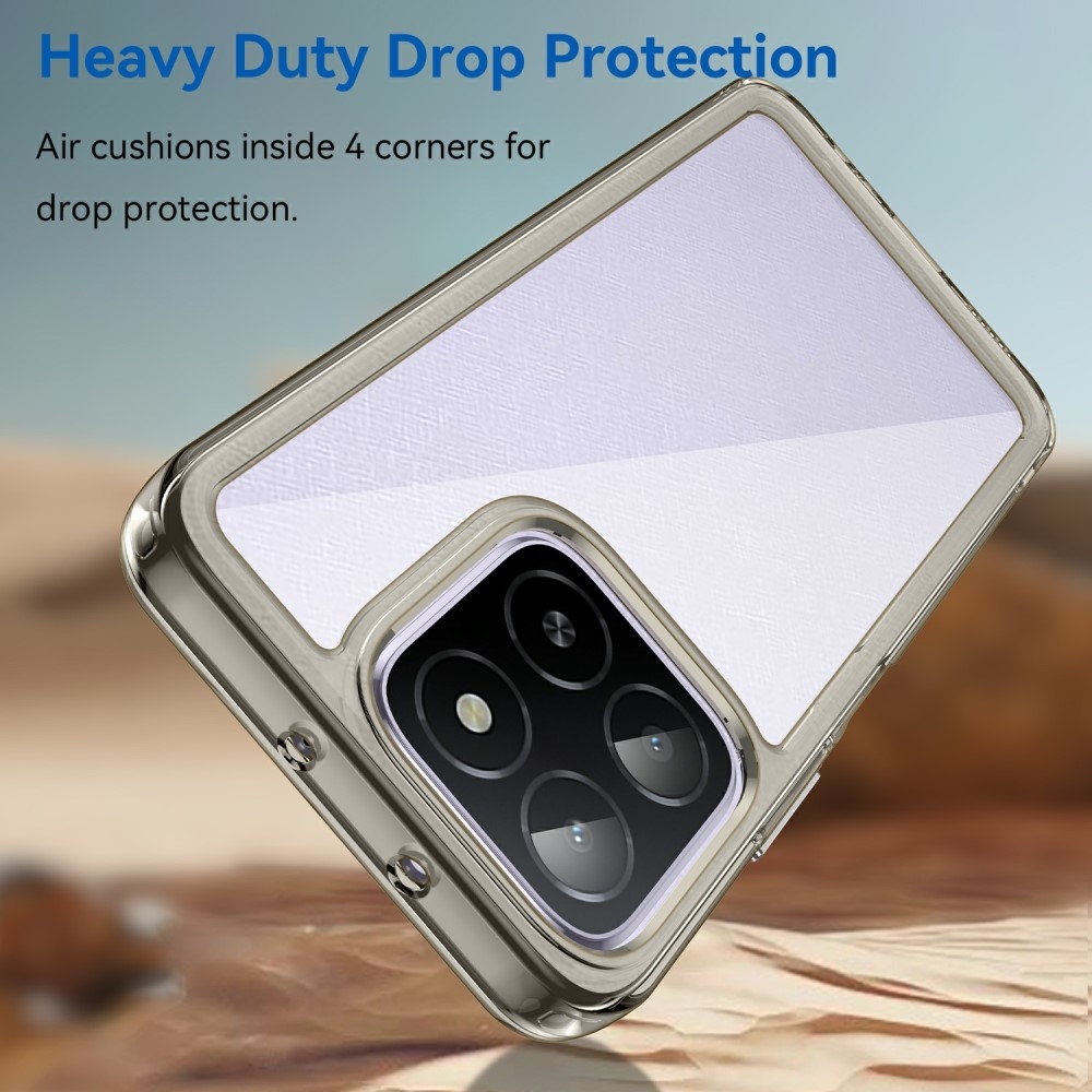 Gél tok fix hátlappal Honor X6b készülékhez - szürke