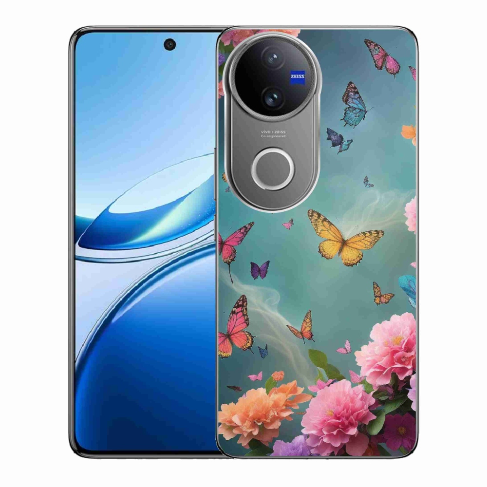 Gél borító mmCase a Vivo V50 5G készülékhez - színes virágok és pillangók