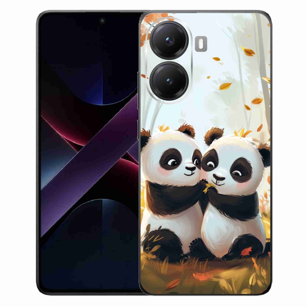 Gél borítás mmCase a Xiaomi Poco X7 Pro 5G számára - pandák