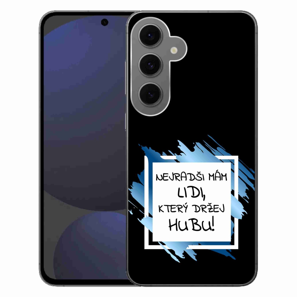 Gél borítás mmCase Samsung Galaxy S24 FE - vicces szöveg 7 fehér és fekete háttérrel