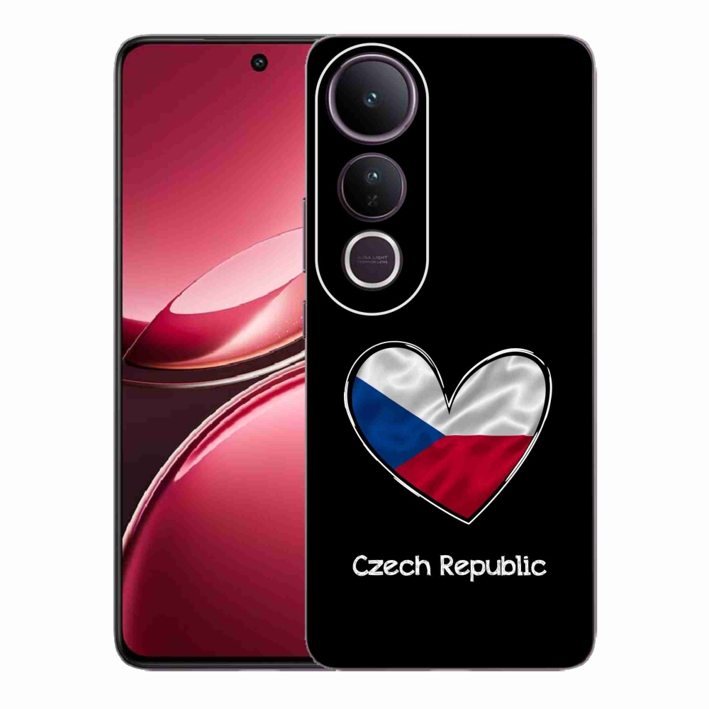 Gél borító mmCase a Vivo V50 Lite 4G/5G - szív zászló fekete háttérrel