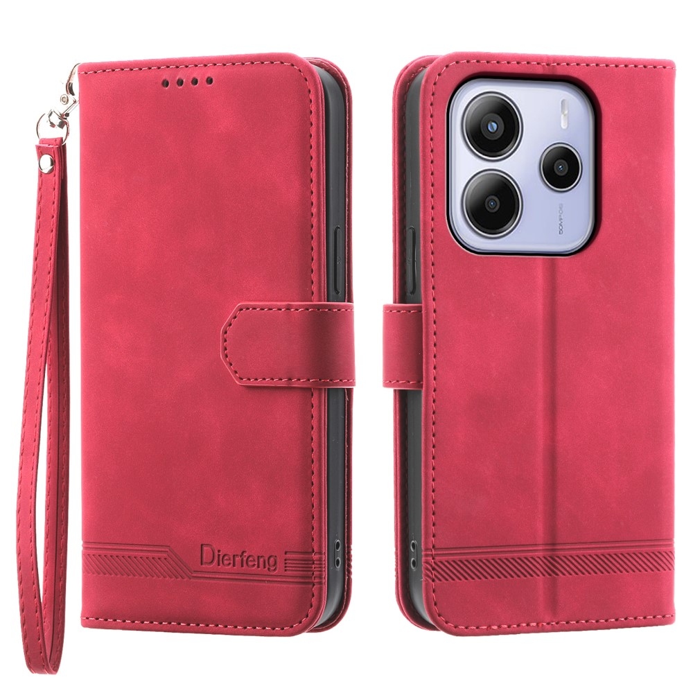 DIERFENG könyv tok a Xiaomi Redmi Note 14-hez - piros
