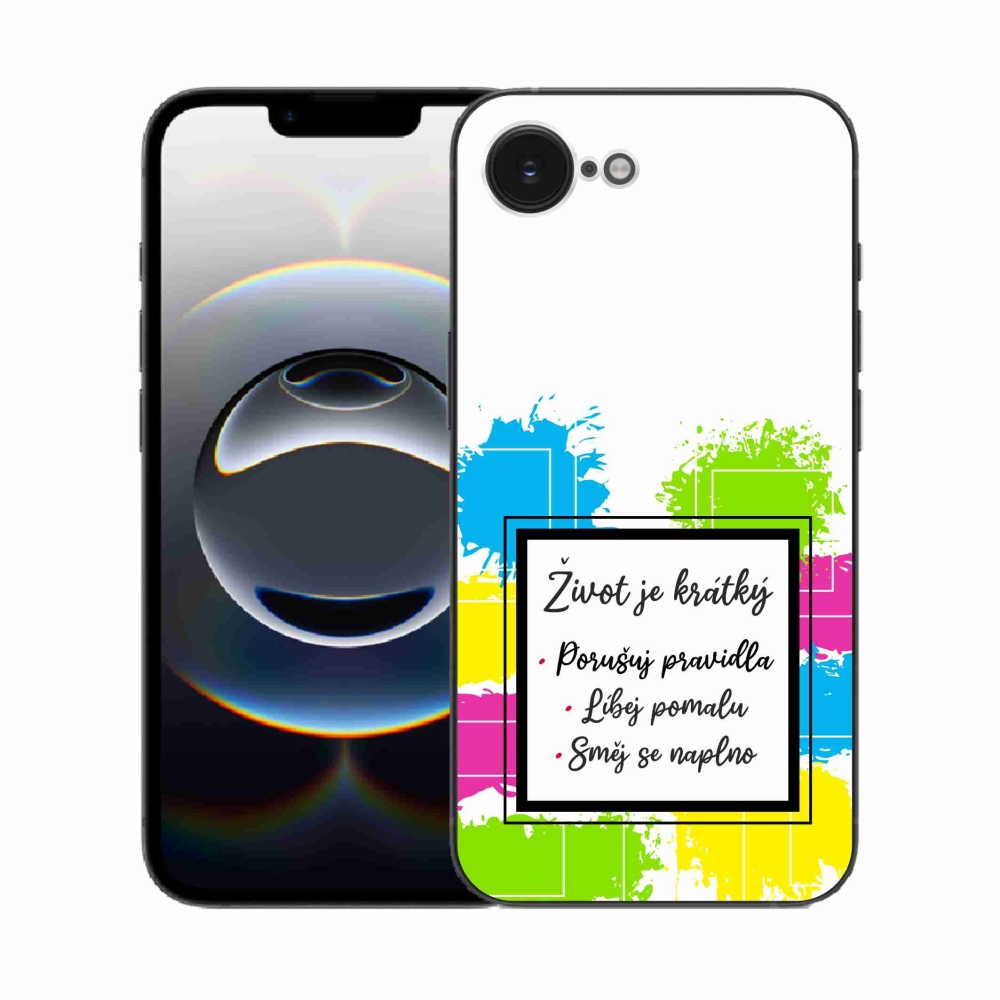 Gél borítás mmCase iPhone 16e készülékhez - idézet 5 fehér háttér