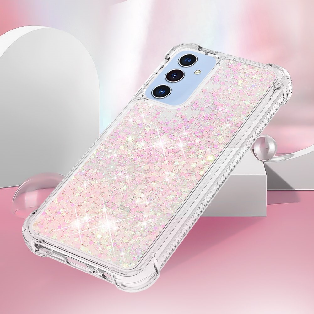 Glitter homokóra zselés tok Samsung Galaxy A26 5G - rózsaszín / csillagok