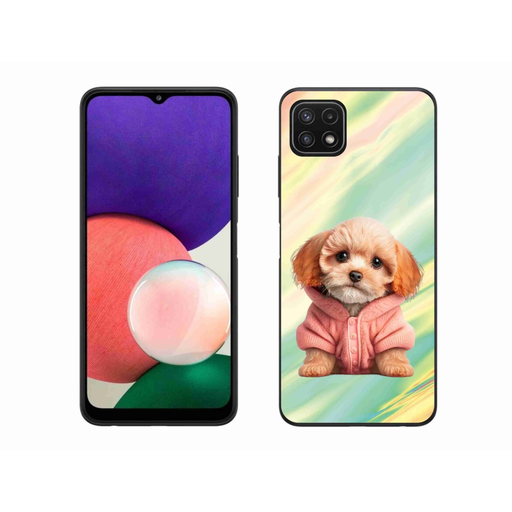 Gél borítás mmCase Samsung Galaxy A22 5G - pulóveres kiskutya Samsung Galaxy A22 5G-hez